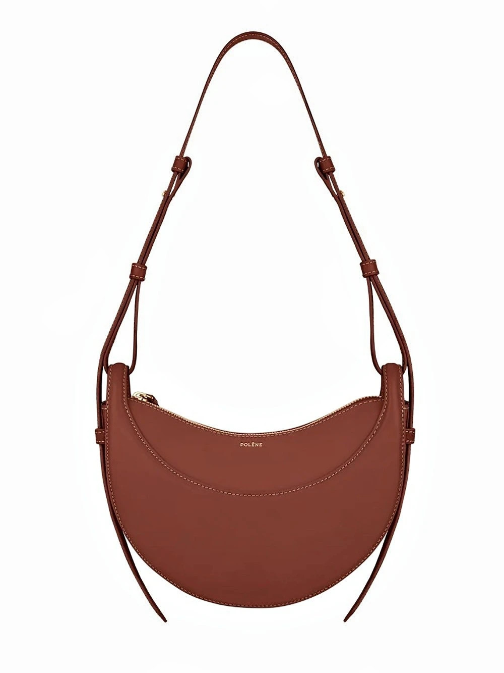 Polene Numero Dix Leather Purse in Smooth Cognac